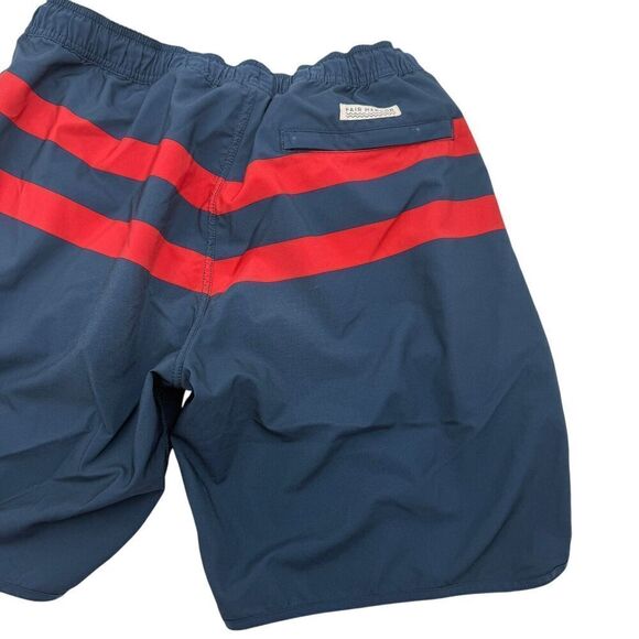 Men's Fair Harbor The Anchor Red Stripe Anchor 8" Shorts Size Medium Blue Red - Picture 4 of 12